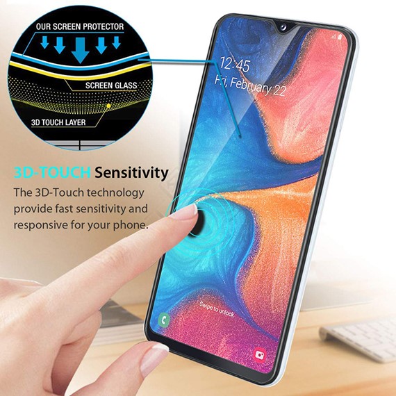 Samsung Galaxy A20e CaseUp Tam Kapatan Ekran Koruyucu Siyah 5